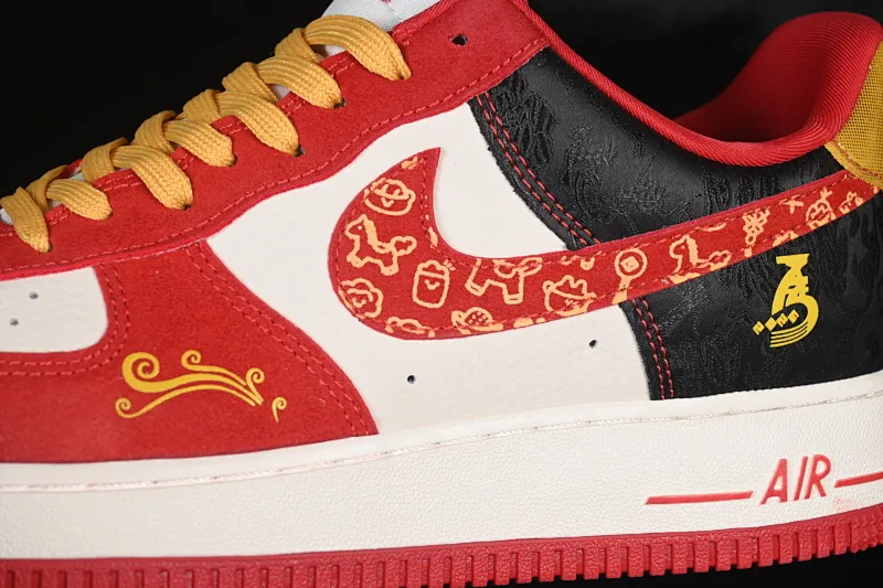All categories Nk Air Force 1 Air Force series Nk Air Force 1 Low Air Force low-top Nike Air Force 1'07 Low Year of the Horse limited edition black and red Chinese style Air Force 1 low-top casual sneakers DF0188-133